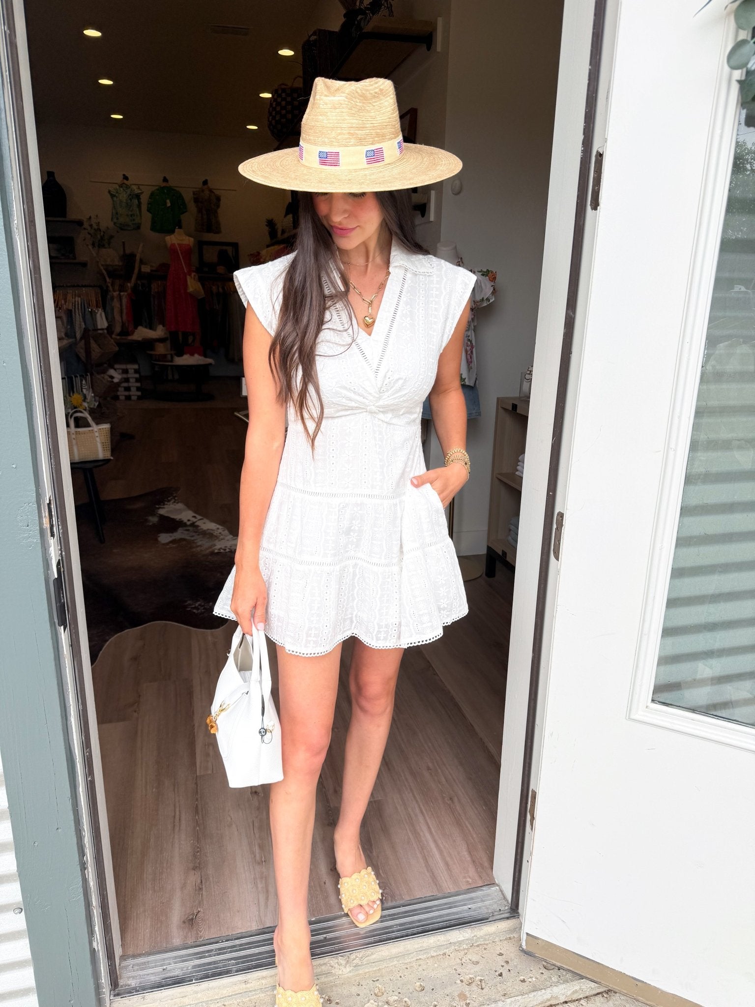 Sutton Eyelet Dress - Elk + Elm