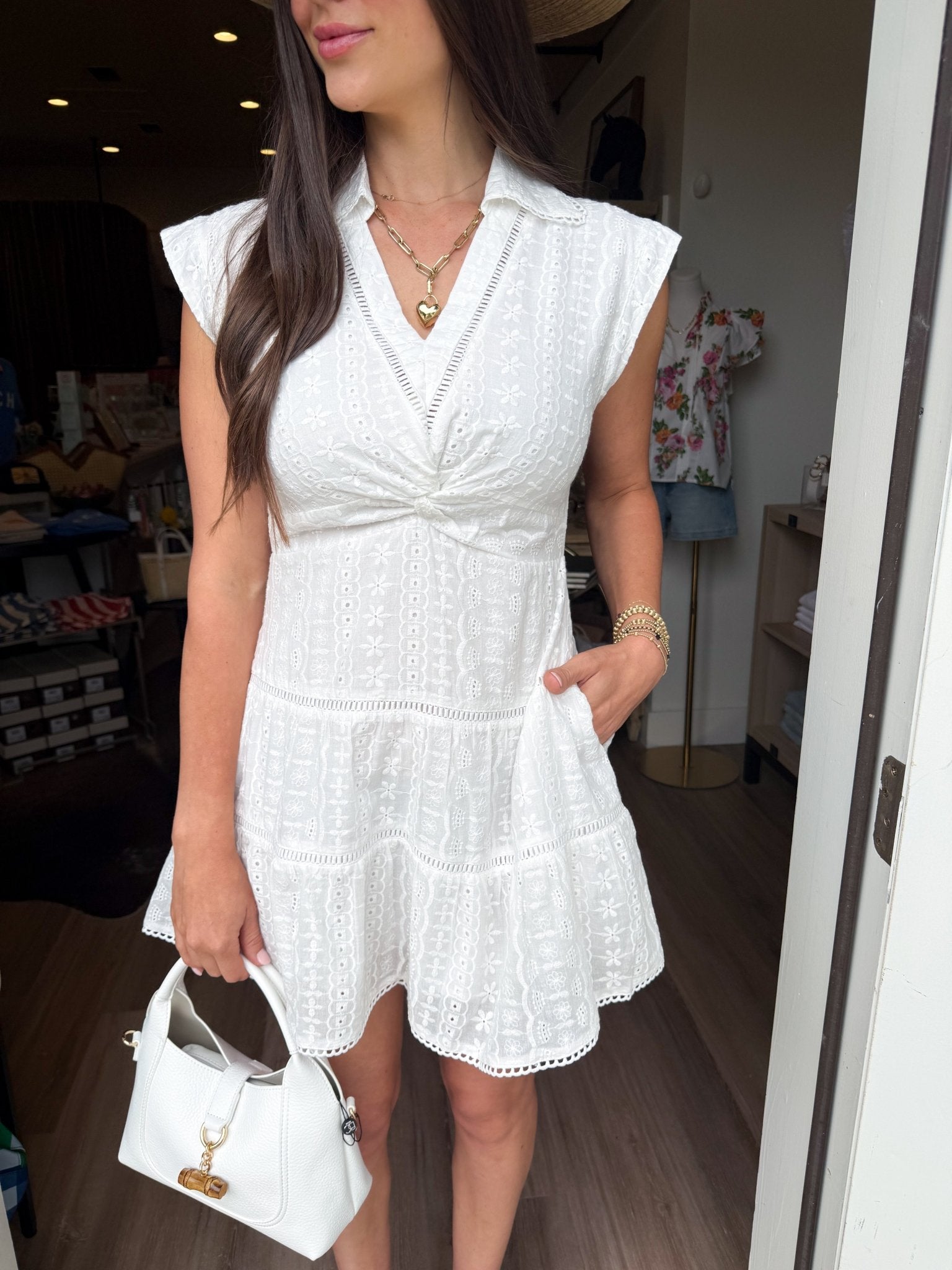 Sutton Eyelet Dress - Elk + Elm