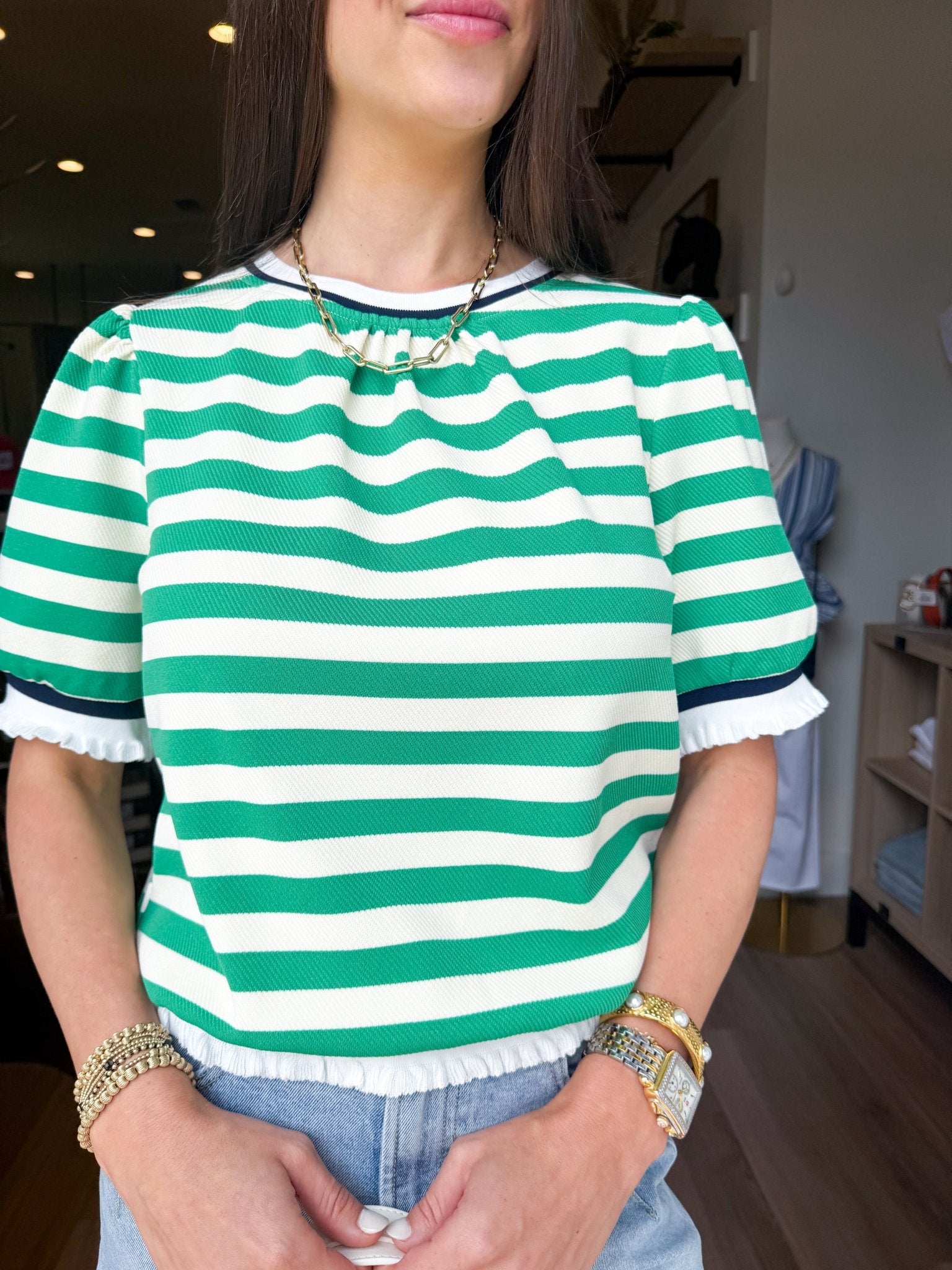 Sutton Striped Top - Elk + Elm