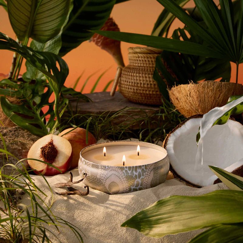 Tahitian Coconut Vanilla Candle - 3 Wick Tin - Elk + Elm