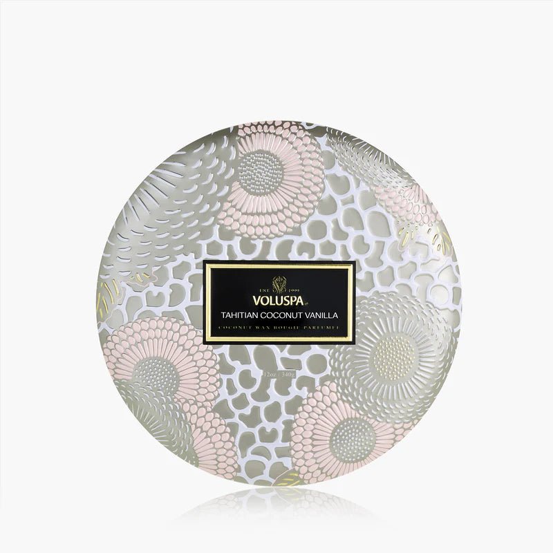 Tahitian Coconut Vanilla Candle - 3 Wick Tin - Elk + Elm