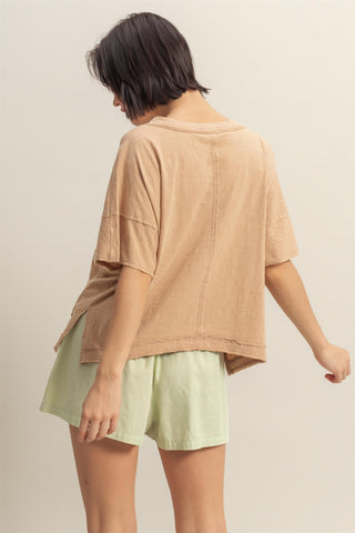 Raw Edge Taupe Tee