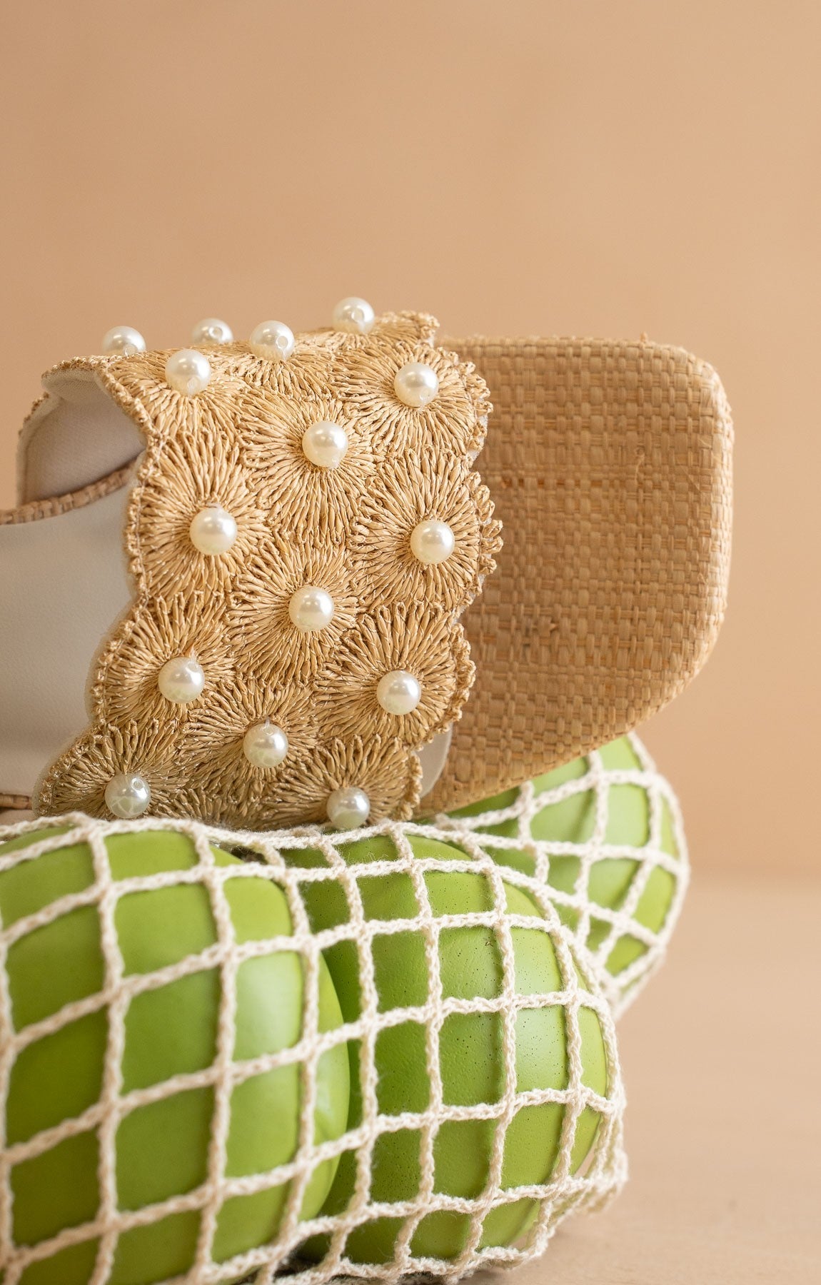 The Holland - Pearl Raffia Heel - Elk + Elm