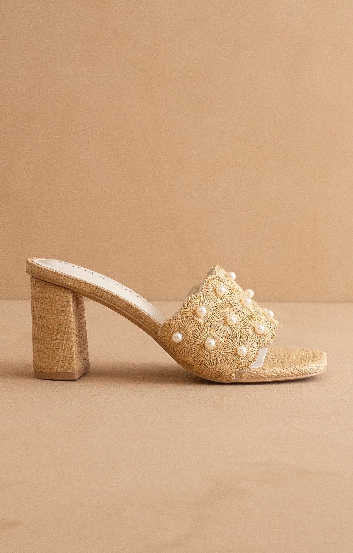 The Holland - Pearl Raffia Heel - Elk + Elm