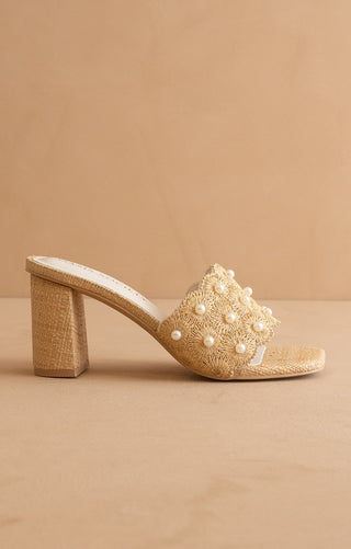 The Holland - Pearl Raffia Heel - Elk + Elm