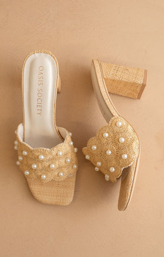 The Holland - Pearl Raffia Heel - Elk + Elm