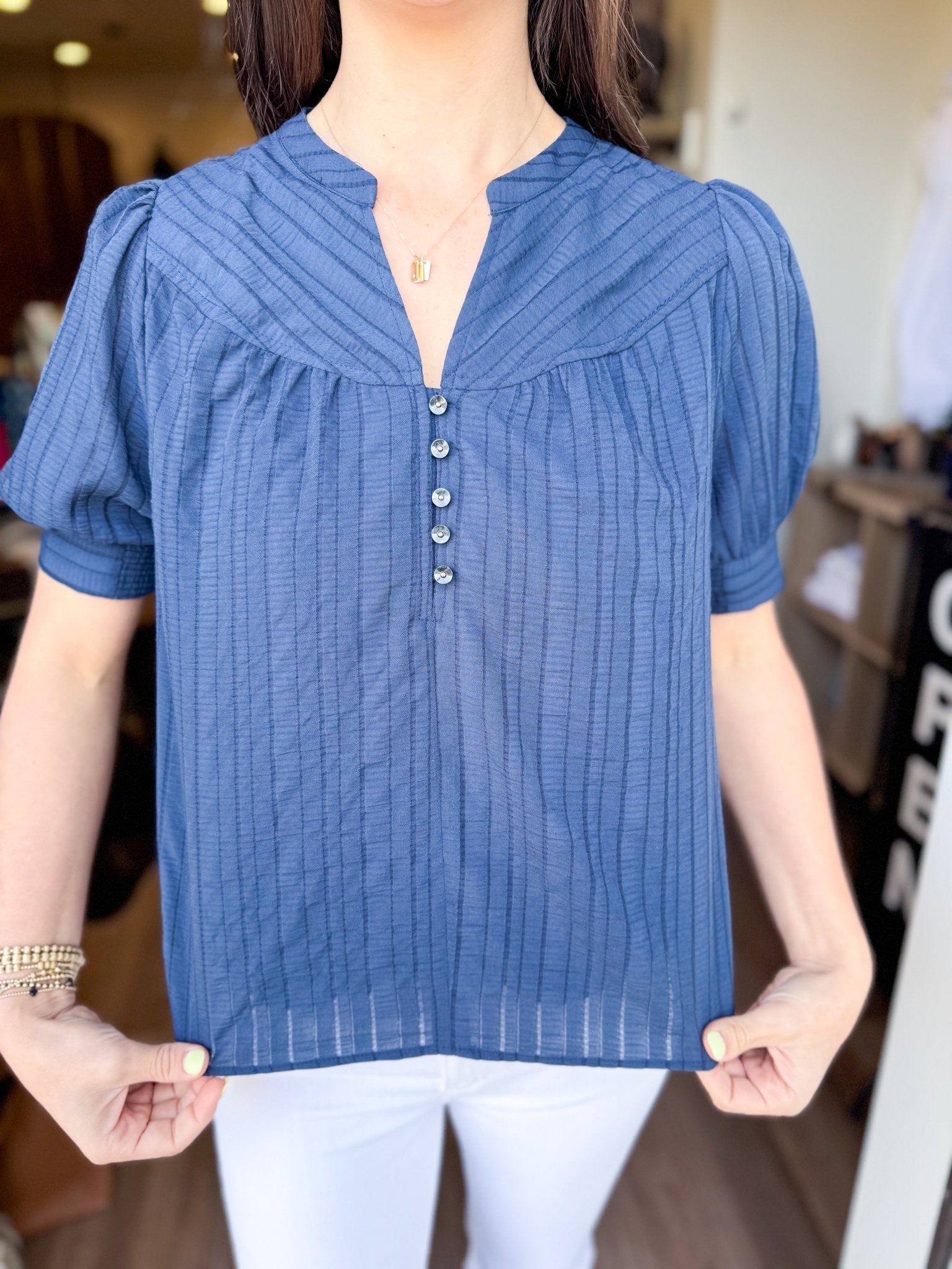 The Kensington Navy Top - Elk + Elm