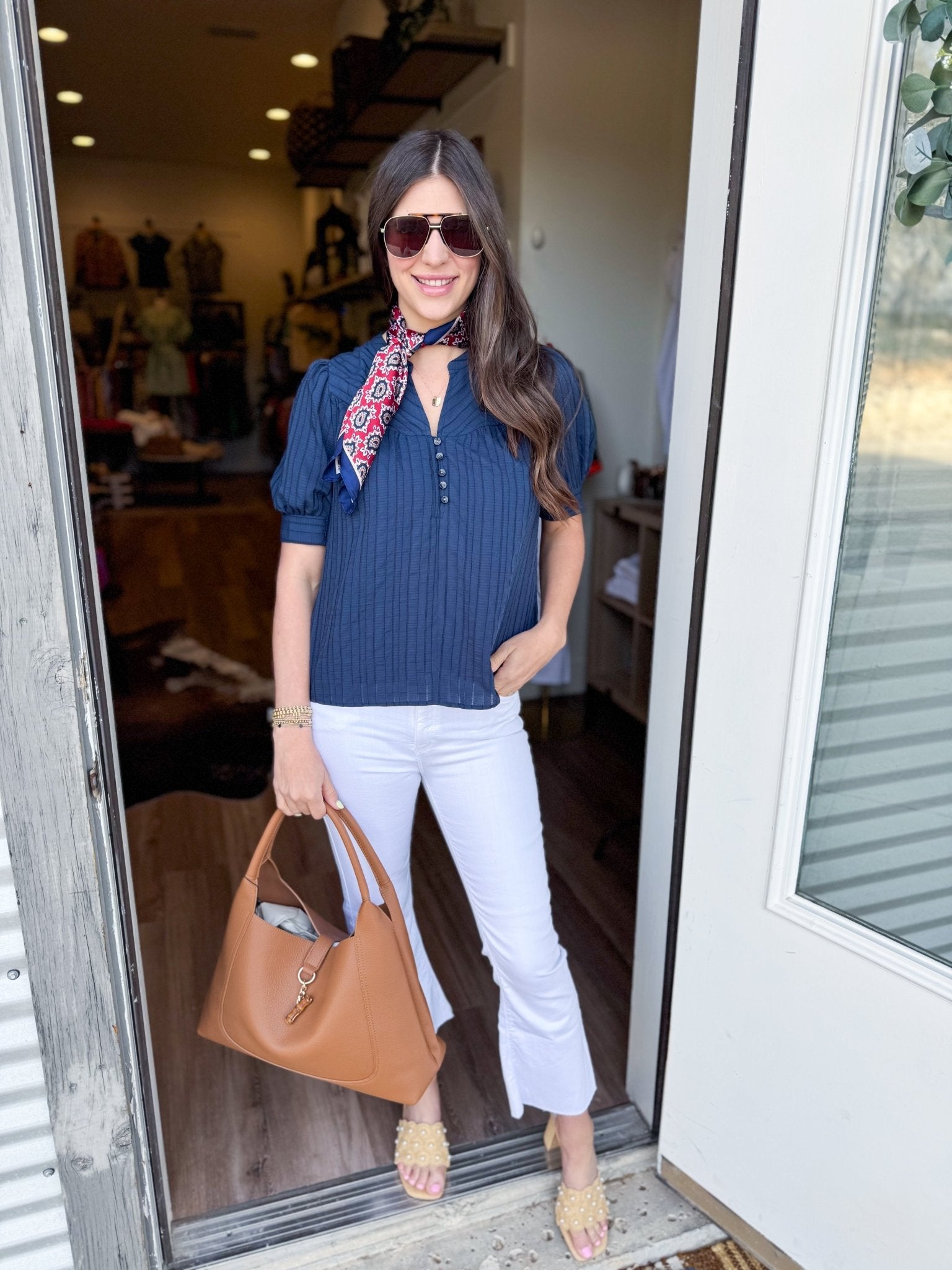 The Kensington Navy Top - Elk + Elm
