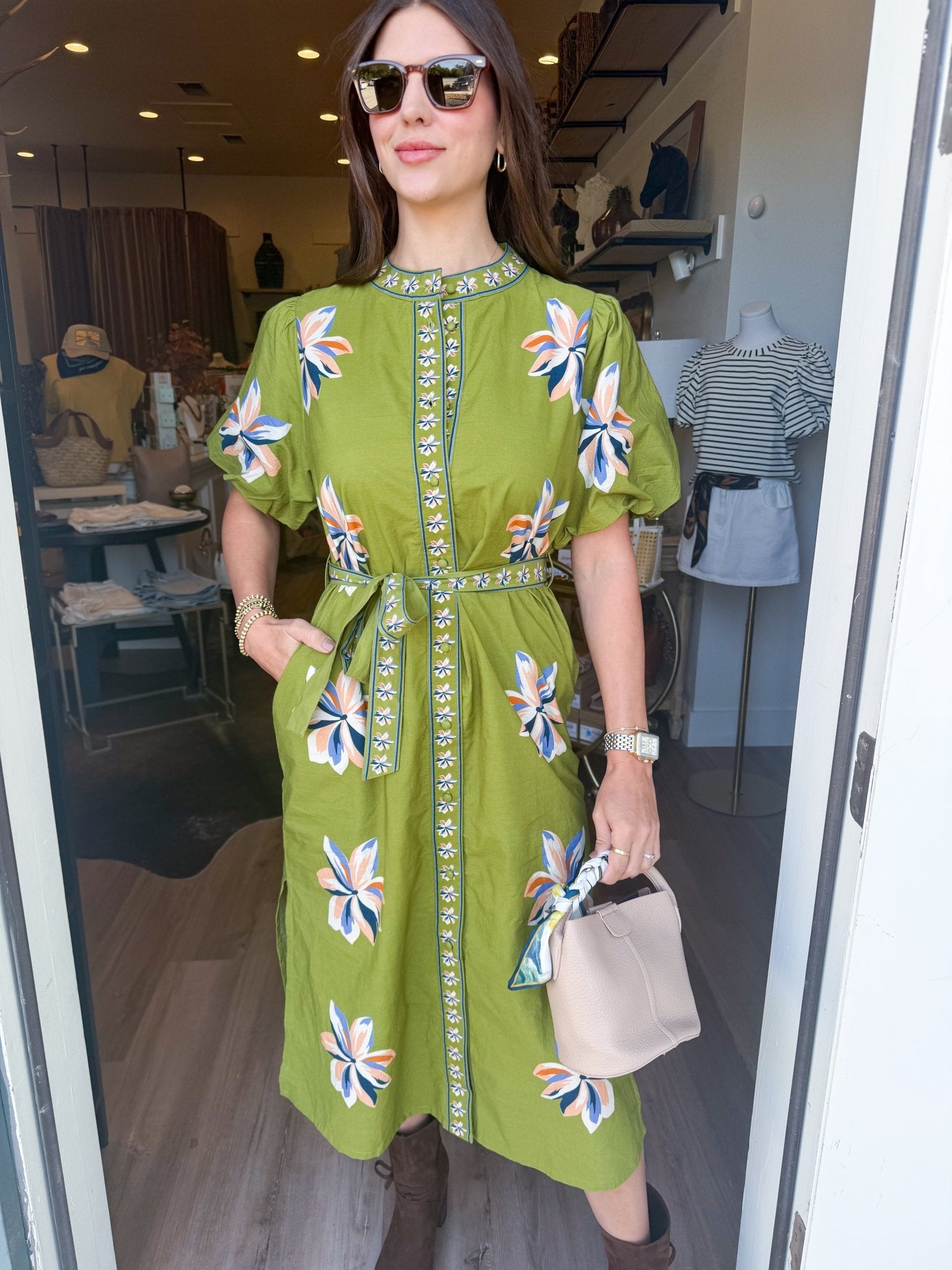 The Olive Muse Midi Dress - Elk + Elm