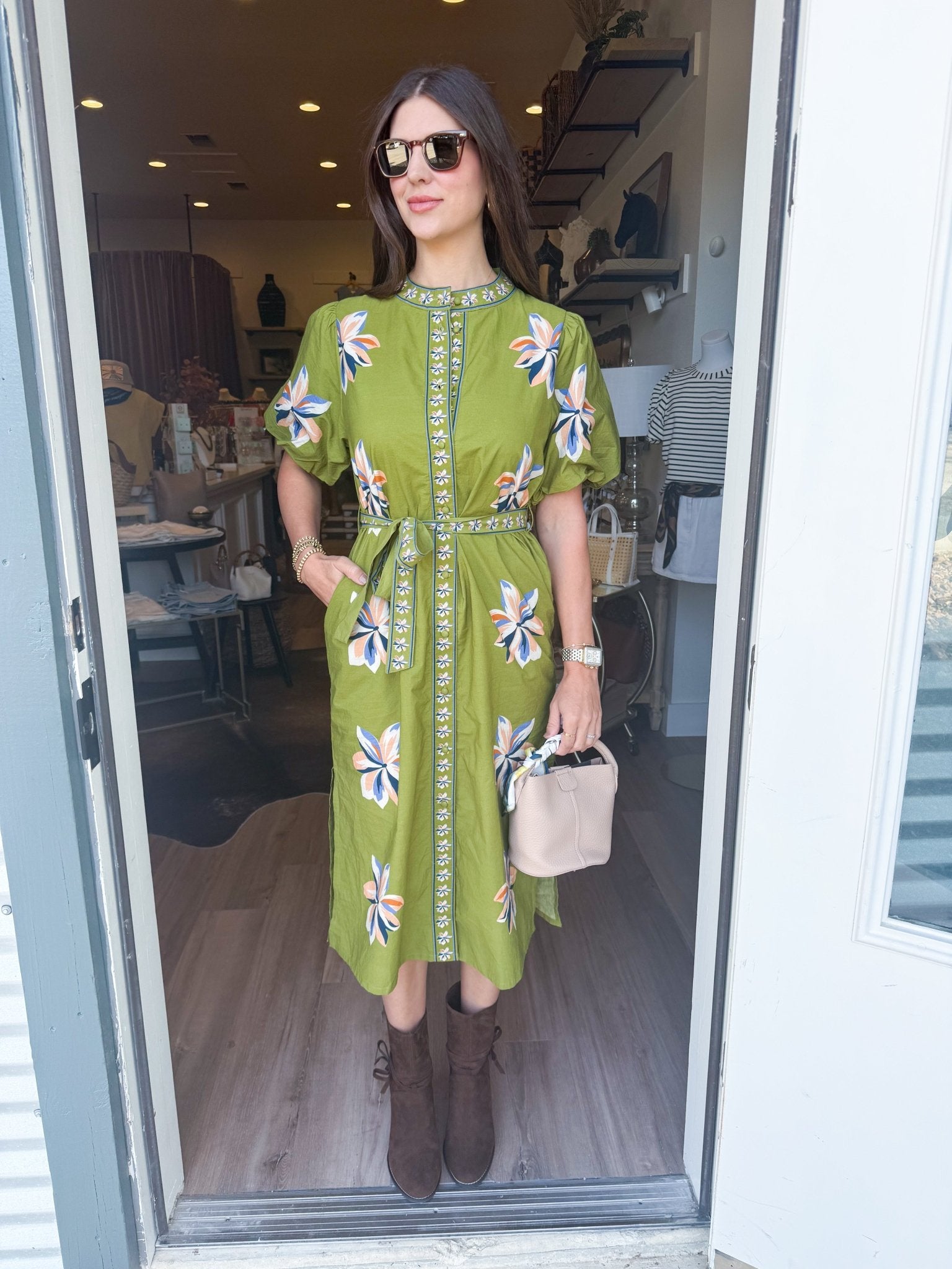The Olive Muse Midi Dress - Elk + Elm
