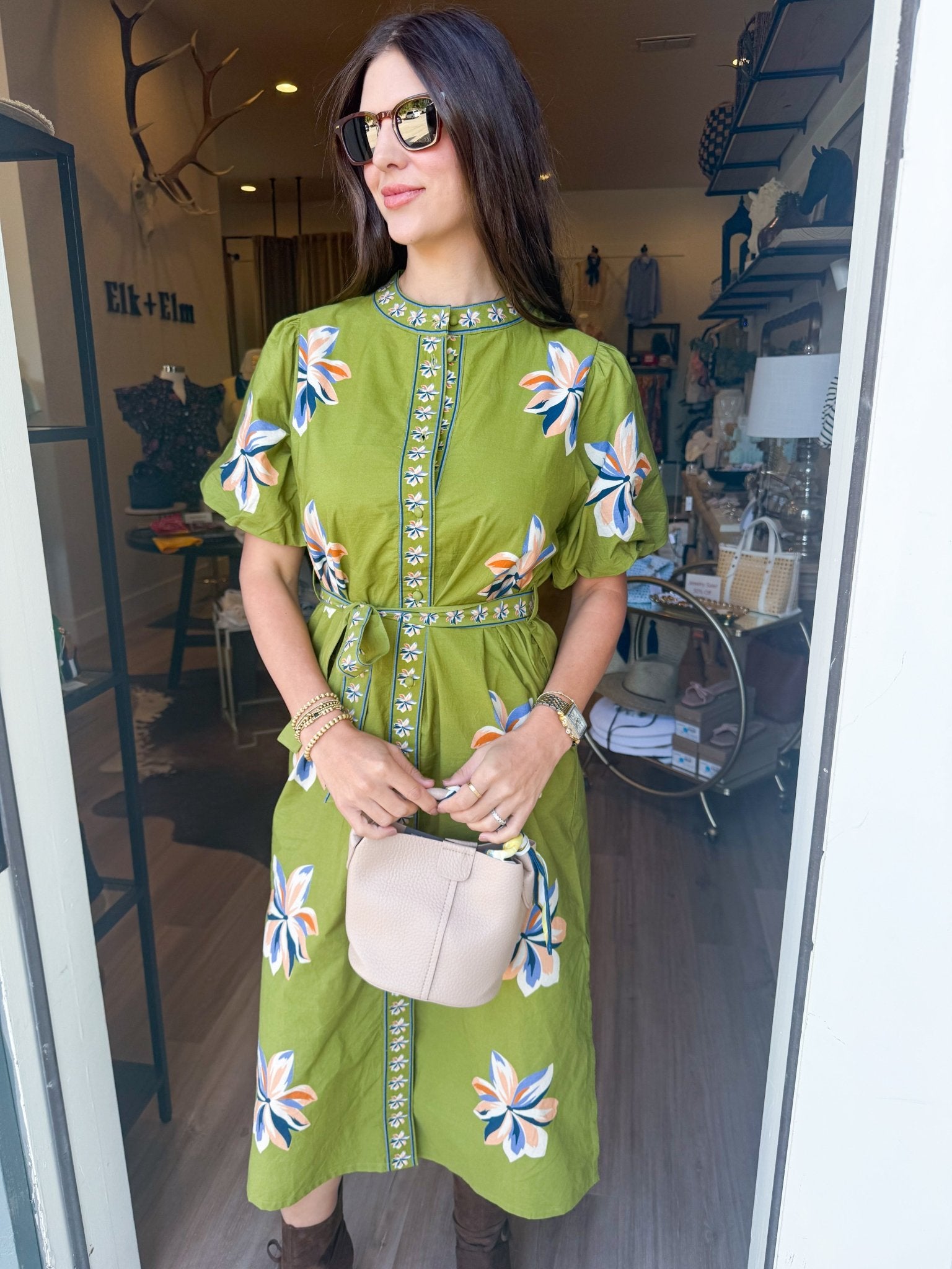 The Olive Muse Midi Dress - Elk + Elm