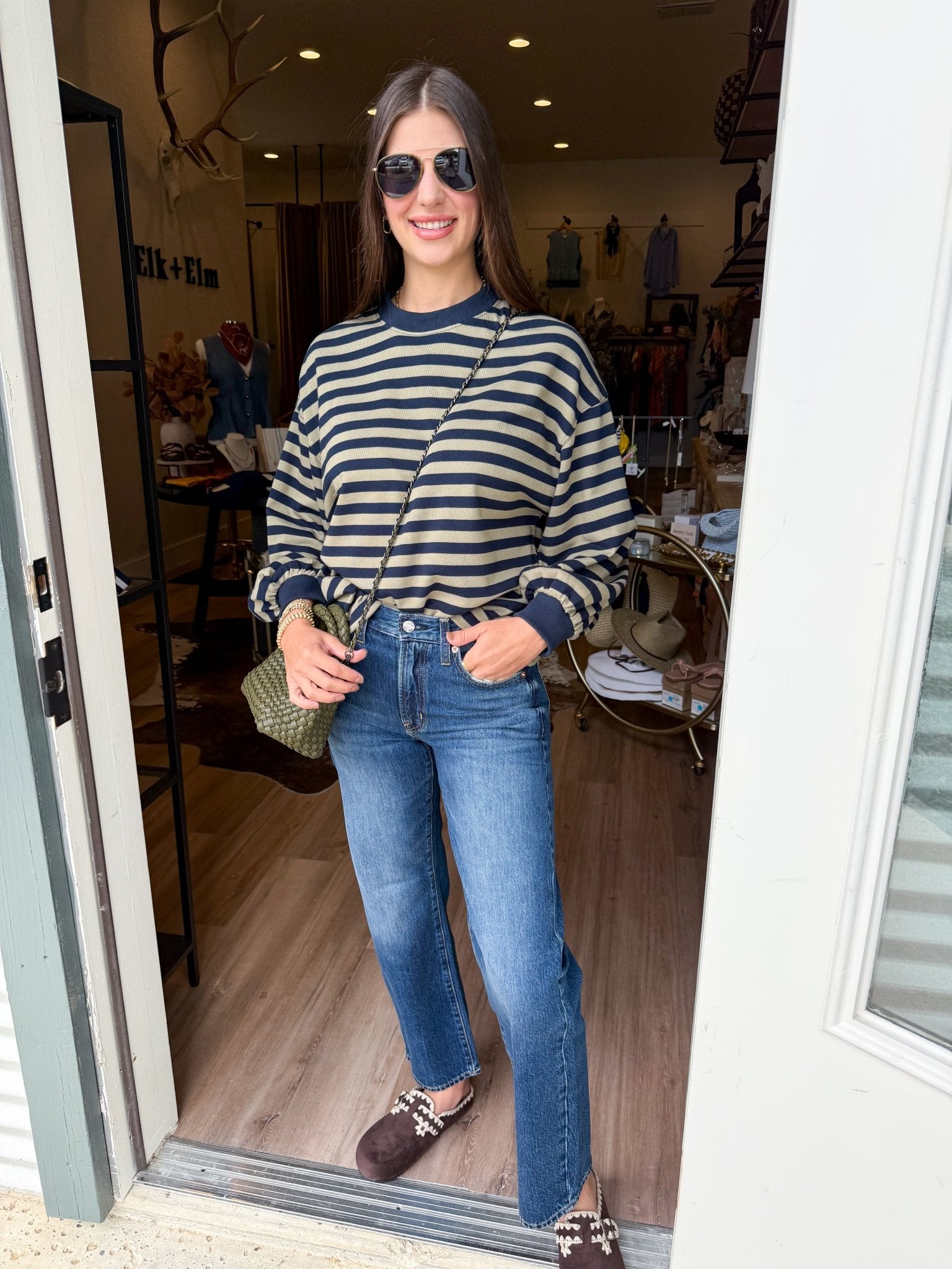 The On Repeat Stripe Top - Elk + Elm