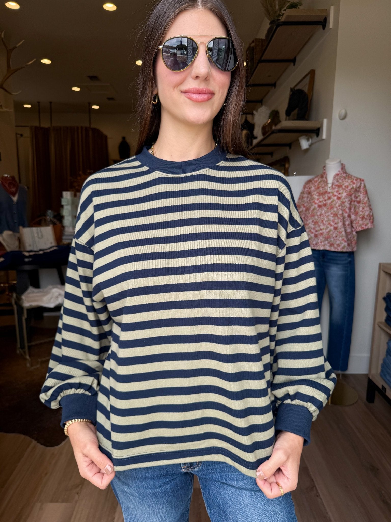 The On Repeat Stripe Top - Elk + Elm