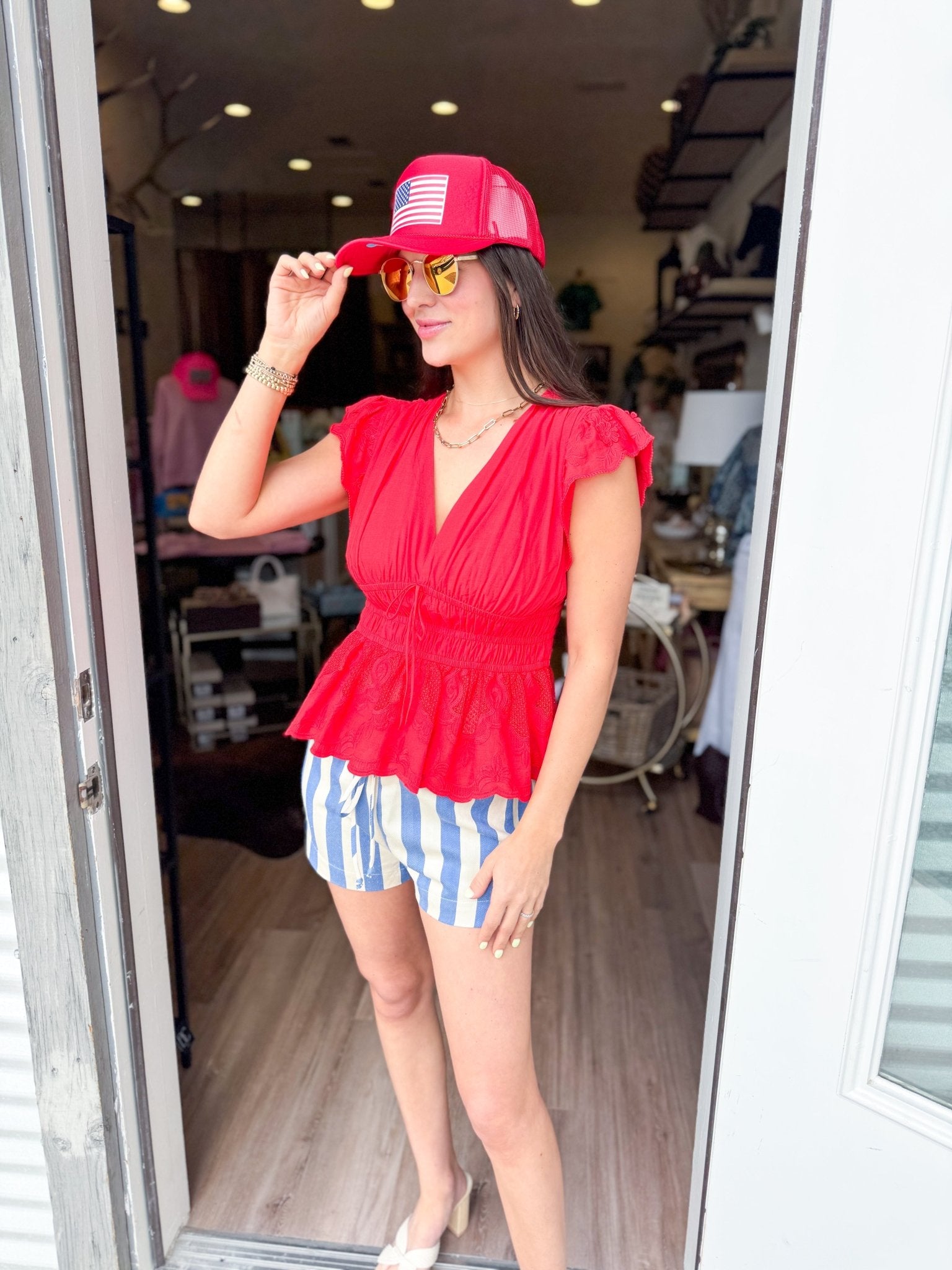 Whisper Lace Top - Red - Elk + Elm