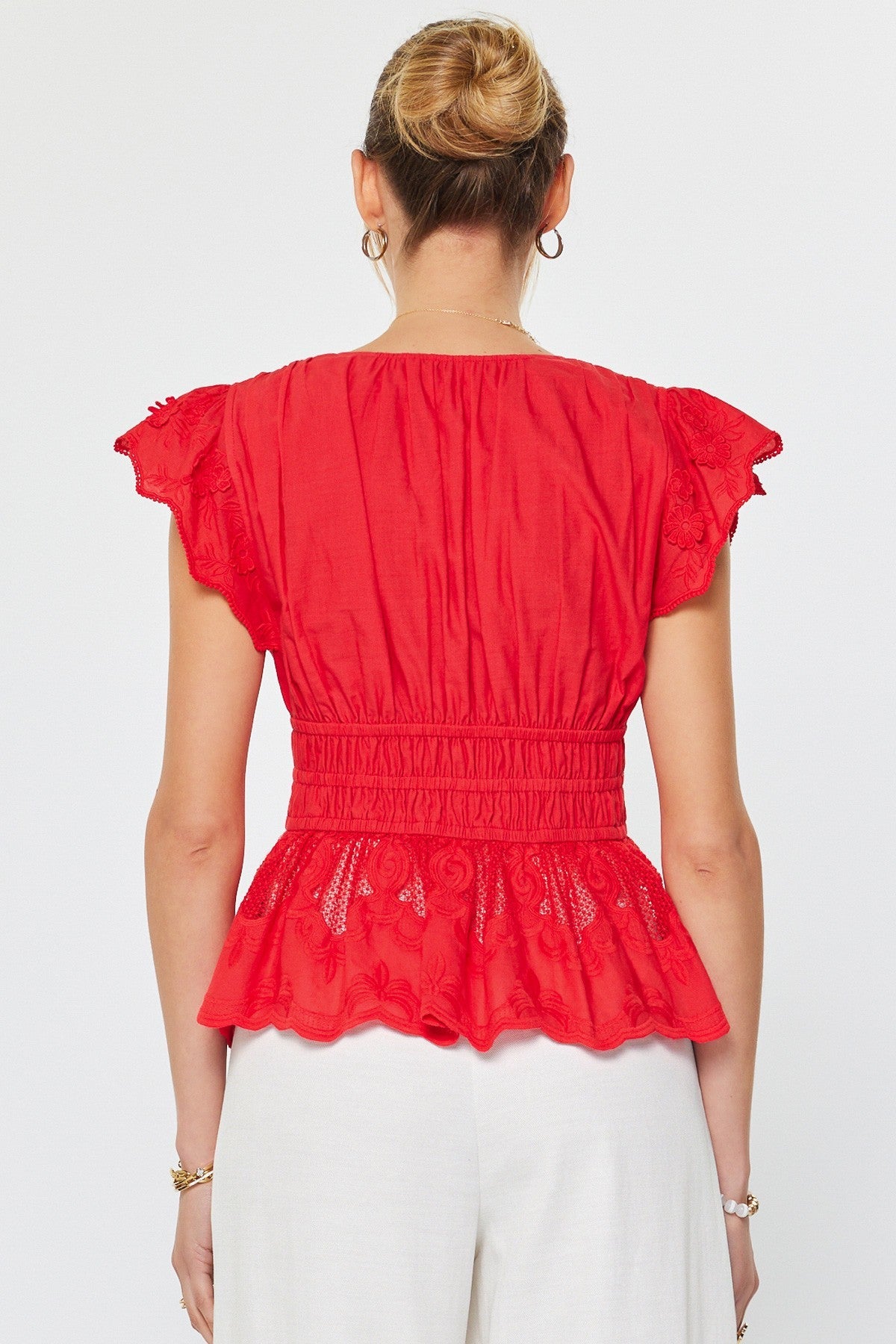 Whisper Lace Top - Red - Elk + Elm