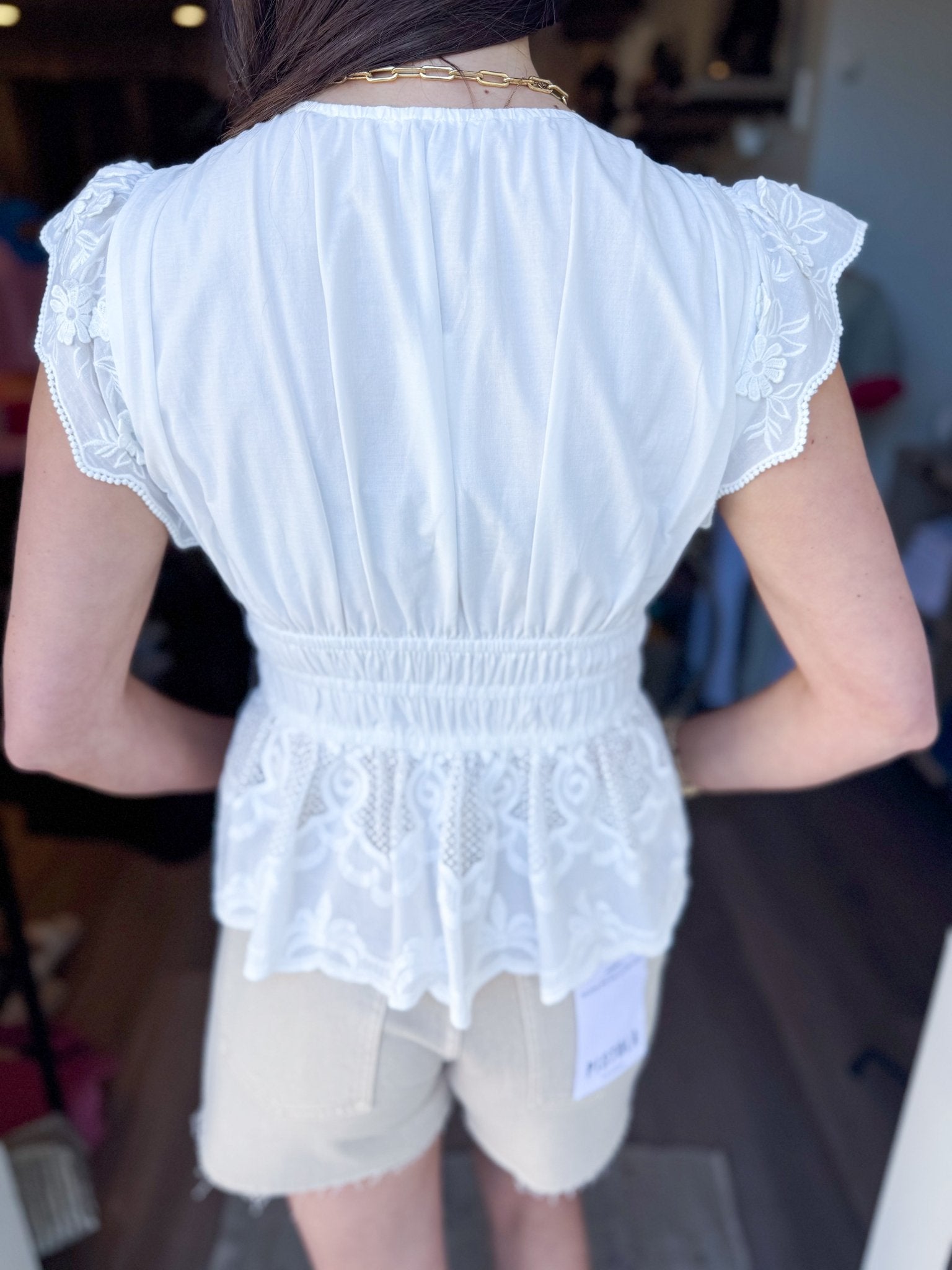 Whisper Lace Top - White - Elk + Elm