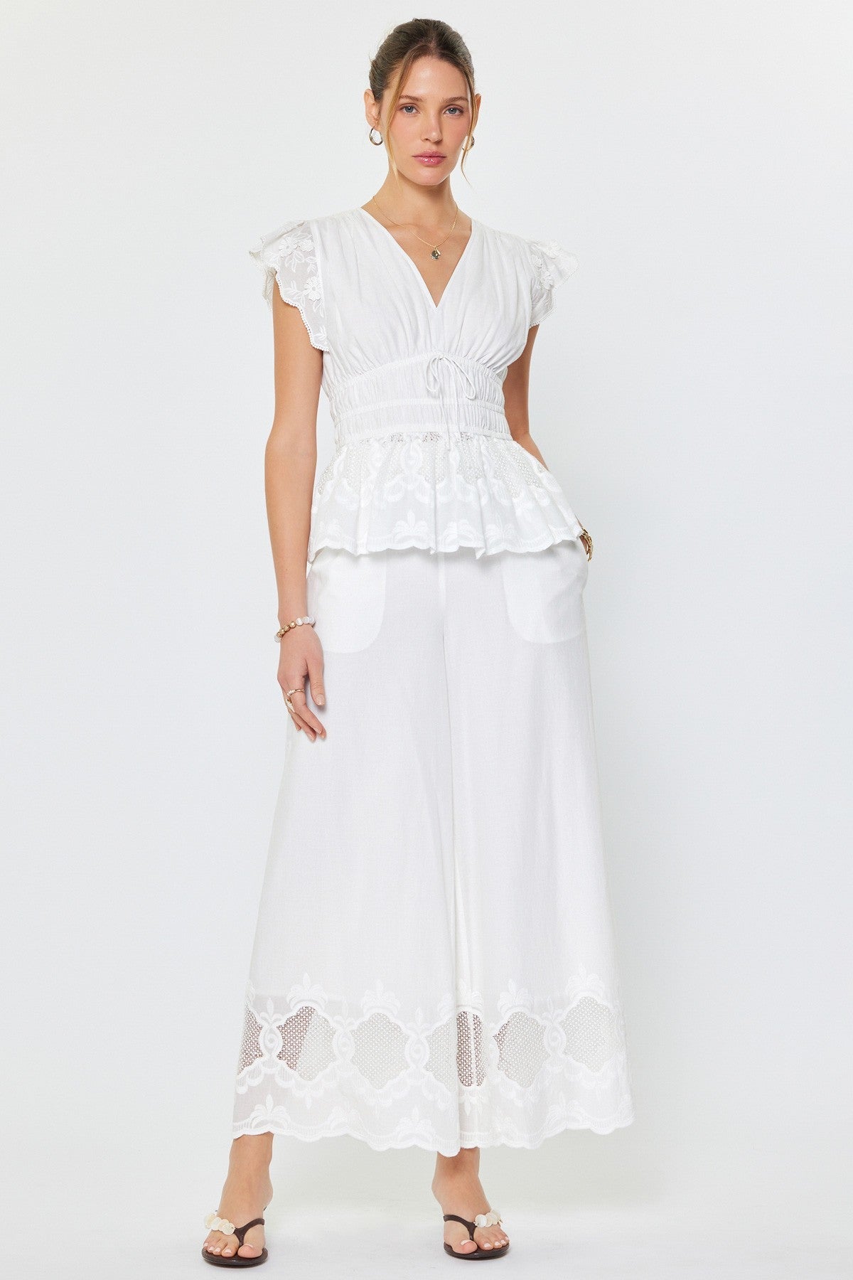 Whisper Lace Top - White - Elk + Elm