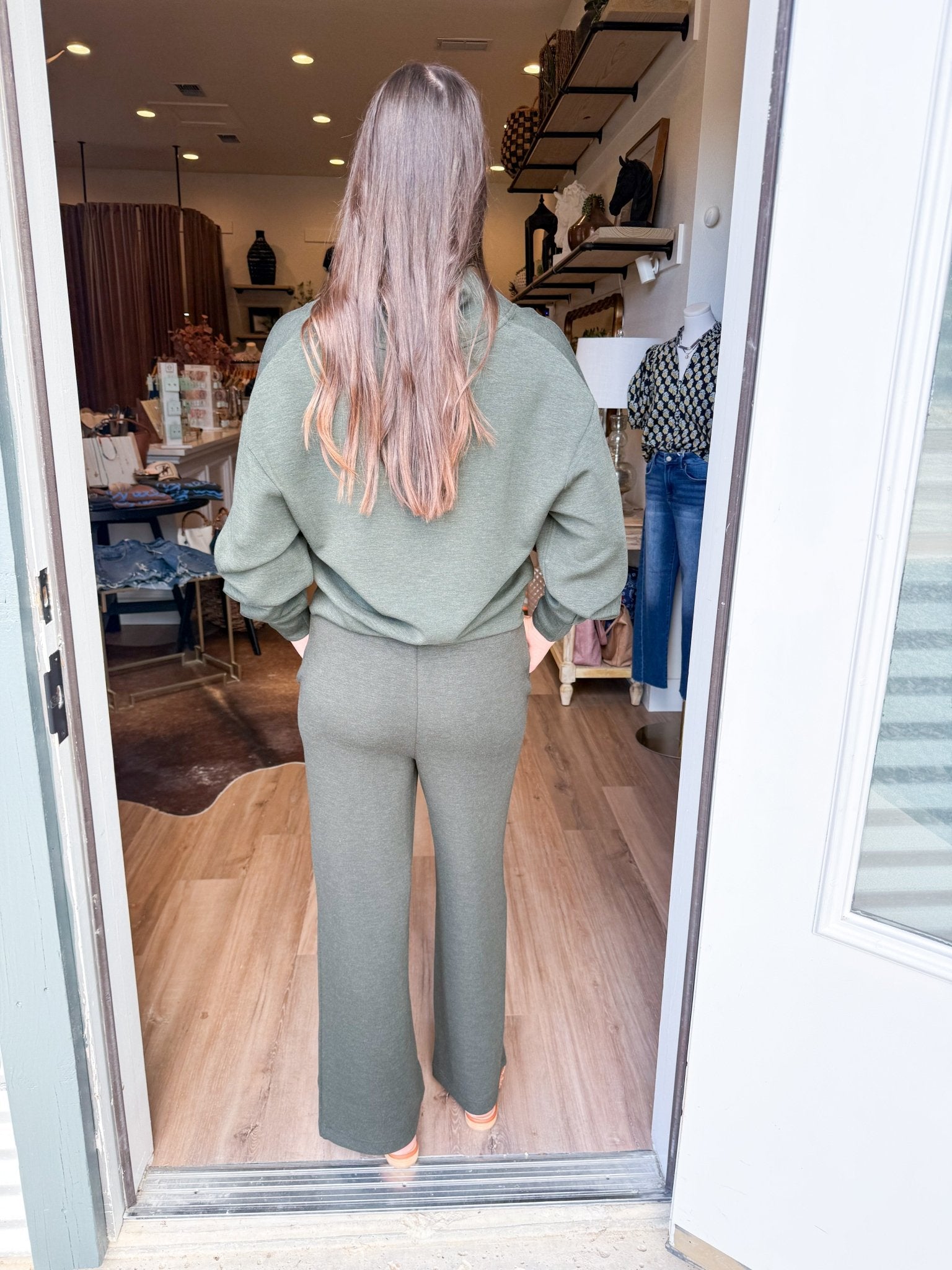 Wide Leg Pant - Olive Marl - Elk + Elm