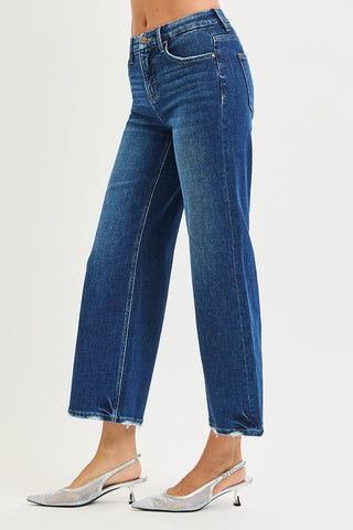 High Waist Crop Wide Jeans
