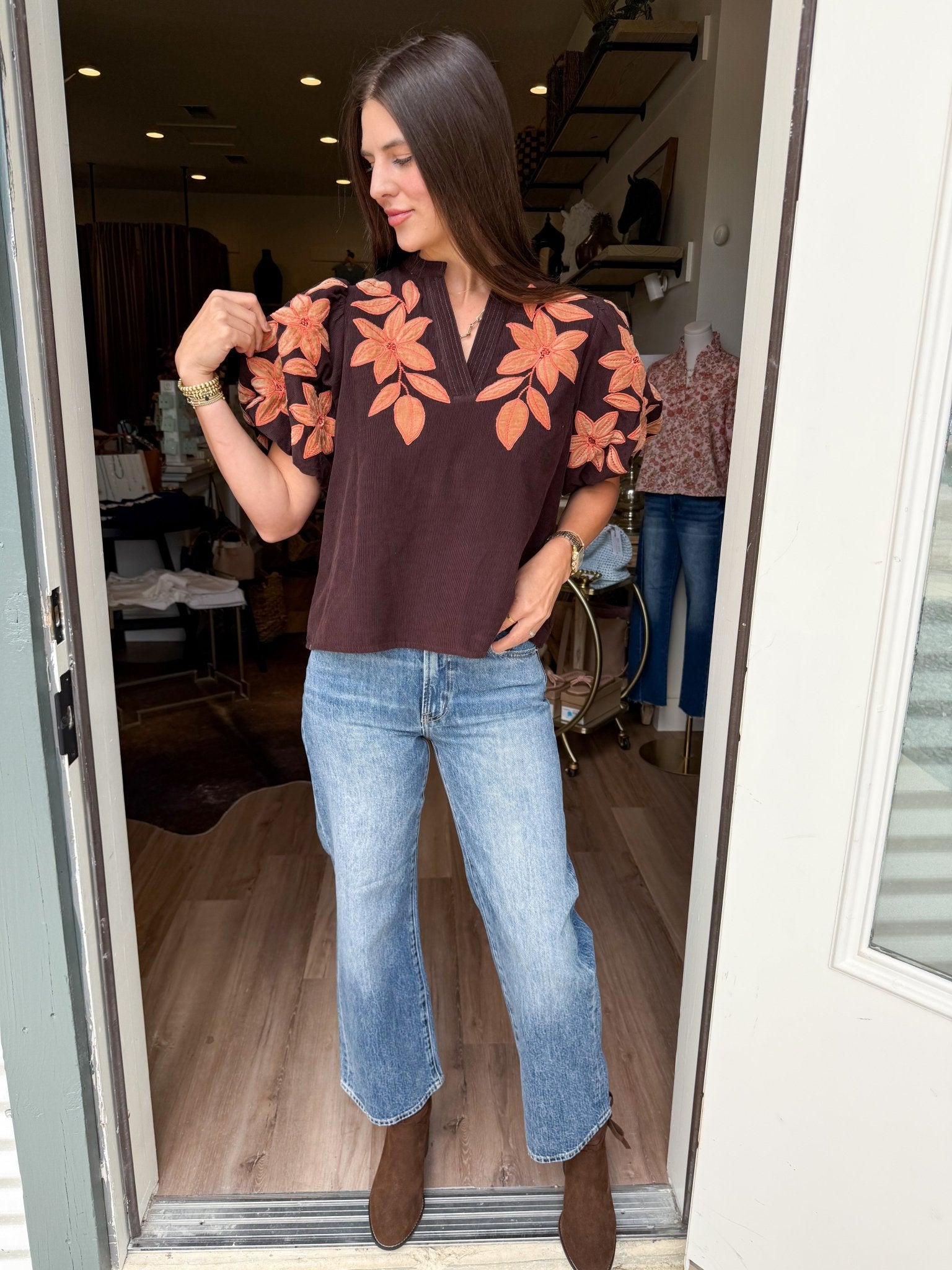 Winslet Embroidered Top - Elk + Elm