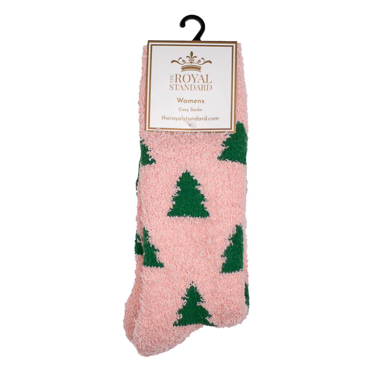 Women's Christmas Tree Snuggle Socks Pink/Green One Size - Elk + Elm