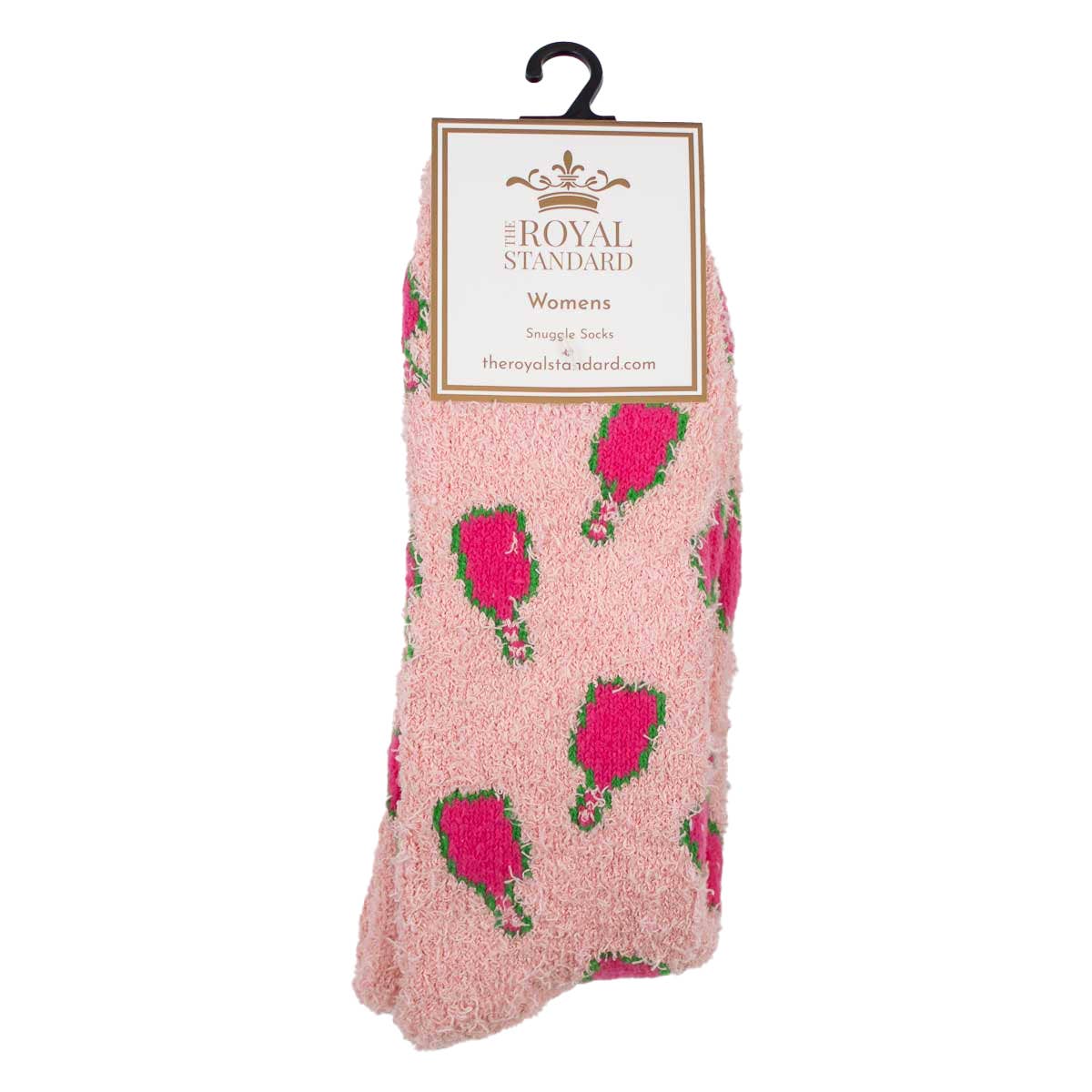 Women's Pickleball Snuggle Socks Pink/Green One Size - Elk + Elm
