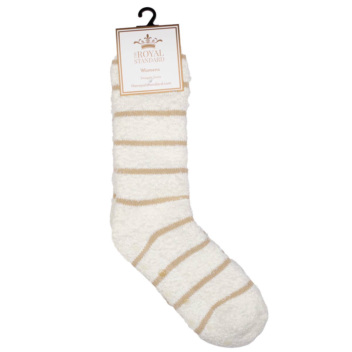 Women's Stripe Snuggle Socks Off White/Cream One Size - Elk + Elm