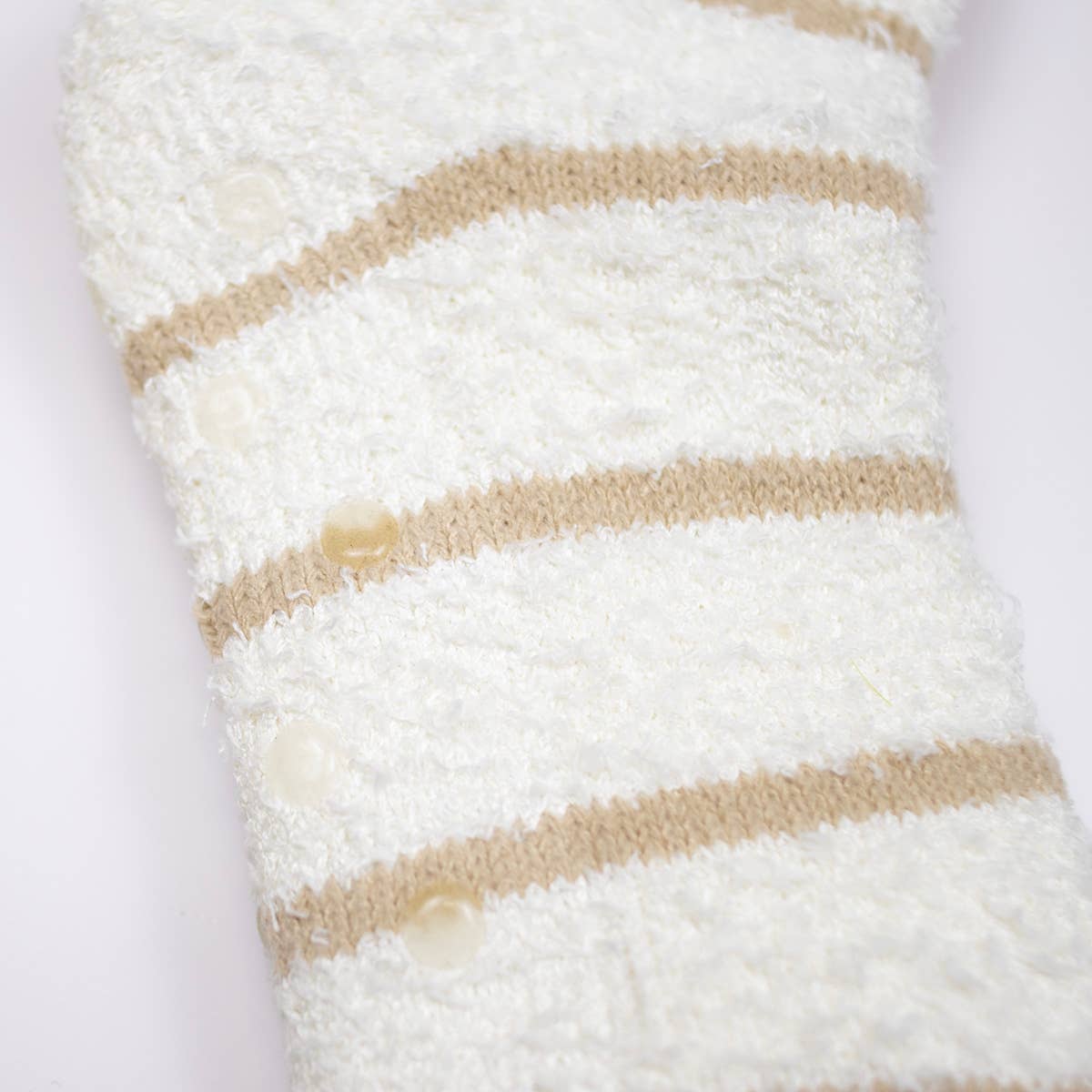 Women's Stripe Snuggle Socks Off White/Cream One Size - Elk + Elm