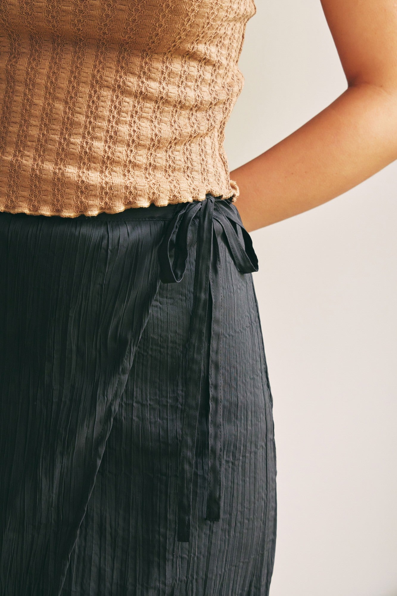 Wrap Tie Skirt - Black