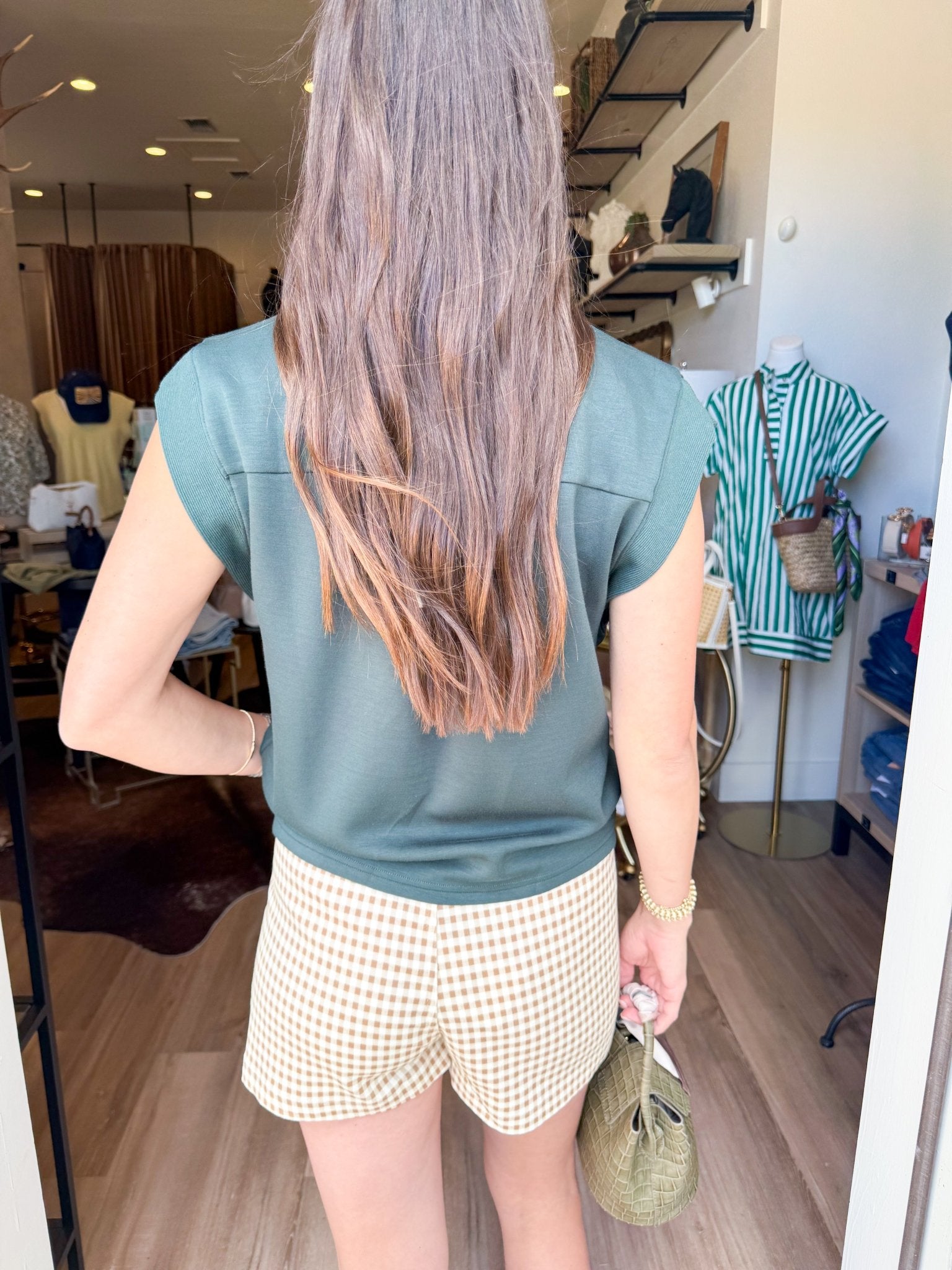 Wren Cap Sleeve Top - Forest - Elk + Elm