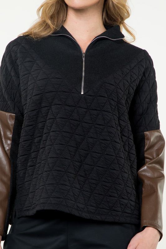 Half Zip Triangle Sweater